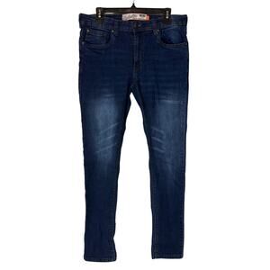 New Huntington BC Jeans Men 34x32 Blue Denim Stretch Zip Fly Mid-Rise Skinny Fit